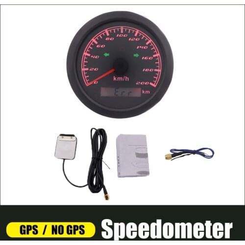 GPS Speedometer 120 KM/H For Car Boat 200 KM/H Red Backlight Speed Meter With Left Right High Beam 12V/24V For Boat Auto