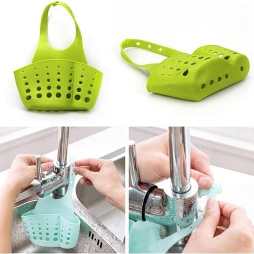 Kitchen Bathroom Sink Sponge Hanging Pvc Shelving Rack Drain Faucet Storage Pail Shelves 4 Colors