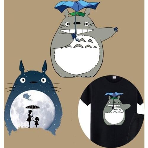 Iron on My Neighbor Totoro Patches for Clothing T-shirt Applique Heat Transfer Vinyl Cat Patch Clothes Stickers DIY Badge Decor