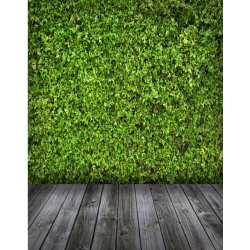 TR 5x7FT Dark Green Leaves Branch Wall Walnut Hard Wooden Floor Custom Photo Studio Backdrop Background Vinyl 220cm x 150cm