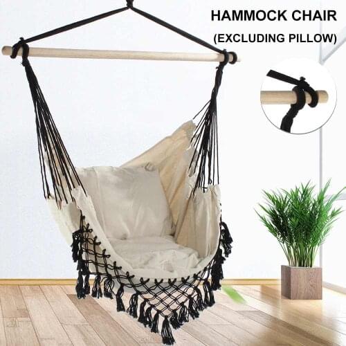 Outdoor Bohemia style Home Garden Hanging Hammock Chair Indoor Dormitory Balcony Swing Hanging Chair with Wooden Stand