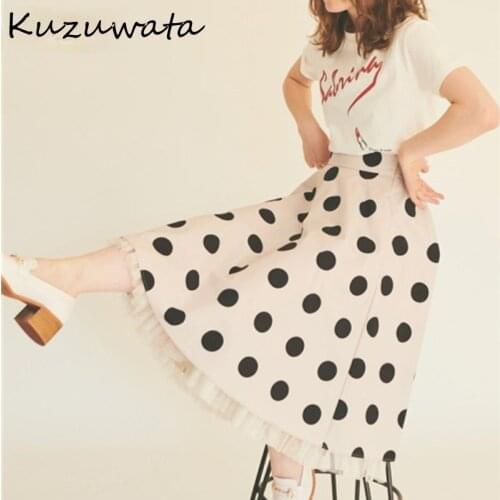 Dot Vintage Neploe Pattern Skirt Women High Waist Hip A Line Slim Jupe Femme Spring Summer 2021 New Work Style Ol Faldas Mujer