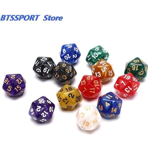1PC Durable Pearlized D20 Dice Acrylic 20 Sided Dice for Board Game