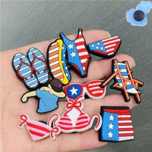 Good Quality 1pcs Slippers Swimsuit America PVC Shoes Accessories Garden Shoe Decorations For Wristband Croc Jibz Charm