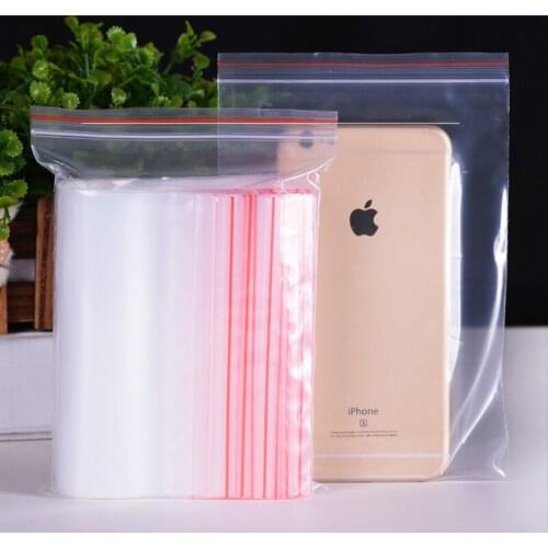 10pcs big sizes zip lock plastic storage bags PE transparent self sealing bag zipper seal Fresh-keep food clothes storage bags