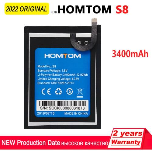 100% Original 3400mAh S8 Phone Battery For HOMTOM S8 High quality Batteries With Tracking Number