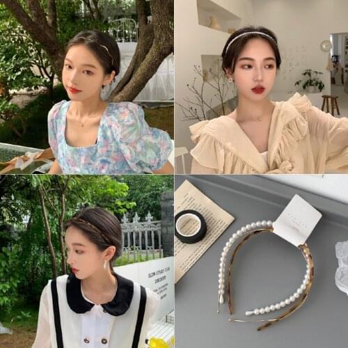 3 PCS/SET Pearl Headband Combination Cute Candy Color Hair Bands Women Girls Wave Metal Hair Hoop Fashion Hair Accessories