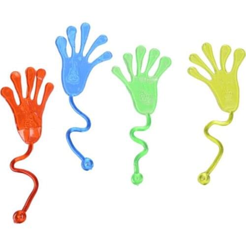 4pcs Kids Elastic Sticky Hands Palm Jelly Squishy Slap Party Prank Gags Toys Viscous Slime Toy Antistress Fidget Toys For Autism