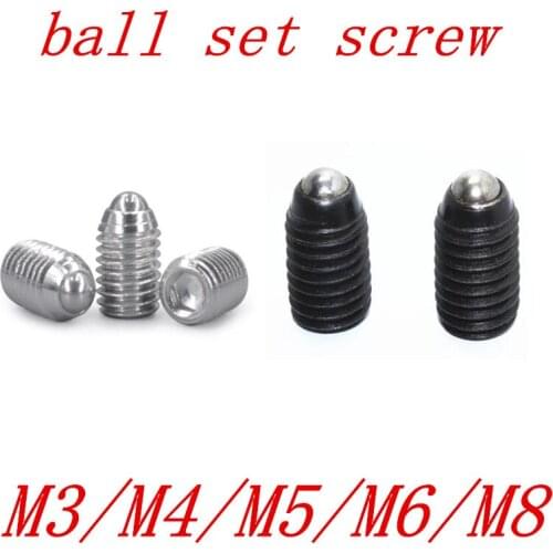 5/10pcs M3 M4 M5 M6 M8 M10 M12 Black Grade 12.9 304 stainless steel Hex Socket Allen Spring Ball Plunger Grub Point Set Screw