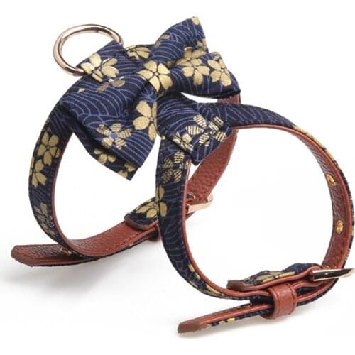 8PCS / LOT Pet Bowtie K Fonts Cat Dog Chest Back Pet Chest Back Traction Rope Suit