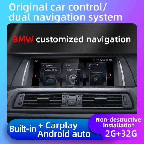 10.25" Android 10.0 Octa-core Car Stereo Radio for BMW F10 F11 CIC NBT GPS WiFi TPMS Canbus Carplay+ DVR DAB+ IPS Screen 2G+32G