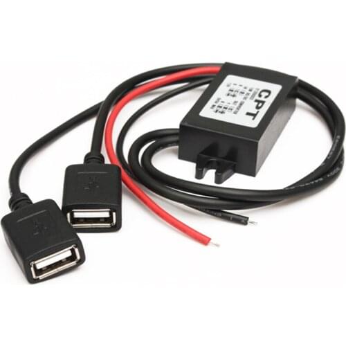 Car Power Converter Module Step USB 12V to 5V 3A 15W DC-DC Down Power Output Adapter Low Heat Auto Protection