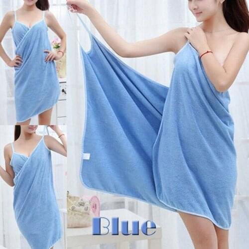 Women Bath Towel Wearable Towels Super Absorbent Solid Color Bath Sleep Wear