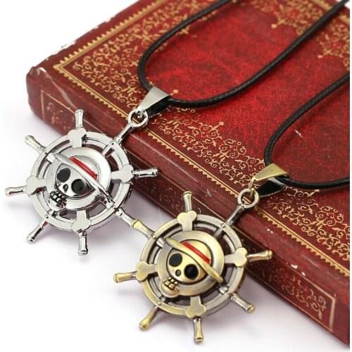 Anime One Piece Necklace Monkey D Luffy THOUSAND SUNNY Logo Pendant Necklace Collar Men Jewelry