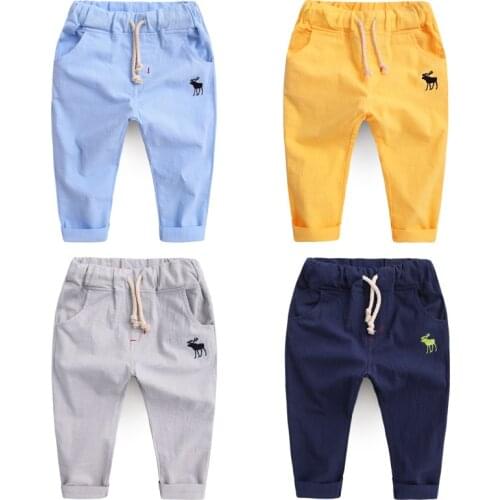 Childrens cotton pants 2020 summer wear childrens boys thin girl swear pants hot beach pants leggings