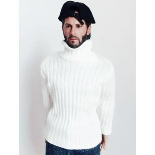 Cunstom 1/6 Scale Male Soldier Figure Turtleneck Sweater Knitwear Clothes Coat Accessory F 12'' HT/PH Figure Body Model Toy Gift