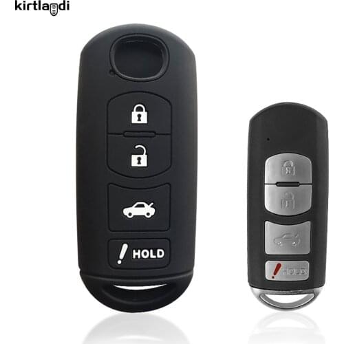 Kirtlandi Silicone Key Case Cover Holder for Mazda 3 GT CX-5 CX 5 CX5 CX-7 for Mazda 6 2012 2018 4button Car Key Cover Keychain