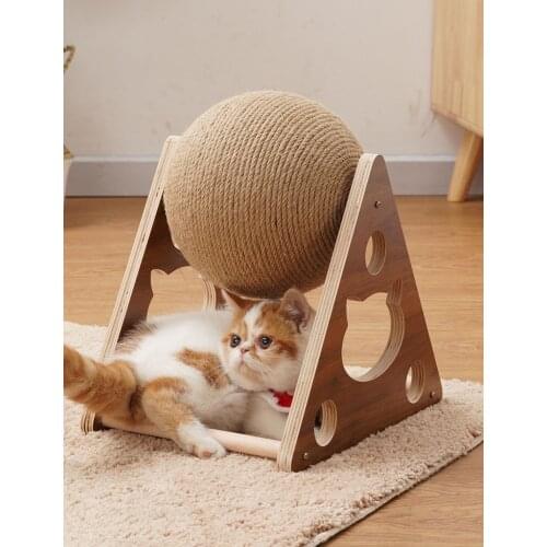 Pet Cat Scratcher Toy Tree Condo Cat Toys Climbing Tower With Hammock Cat House Furniture Scratching Solid Wood Post For Cat G3