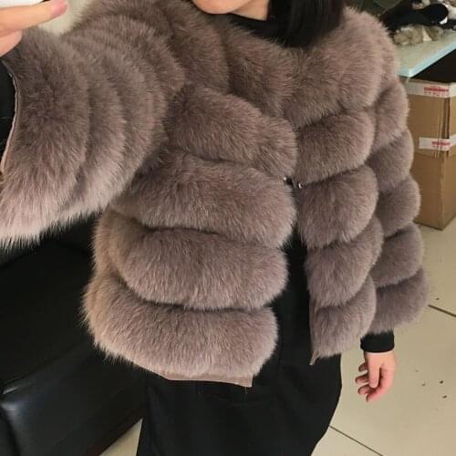 MENINA BONITA 2021 New 50CM Natural Real Fox Fur CoatWomen Winter Natural Fur Jacket Fashion Silm Outwear Real Fox Fur Coat Fox