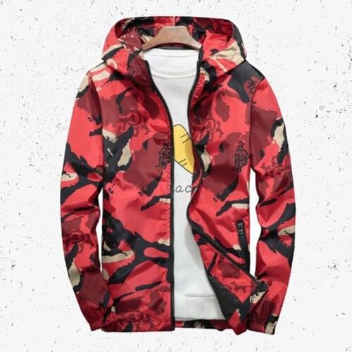 Windbreaker Jackets Men Casual Spring Hooded Camouflage Jacket Male Streetwear Hip hop Sportswear Camo Army Jacket Clothes M-4XL