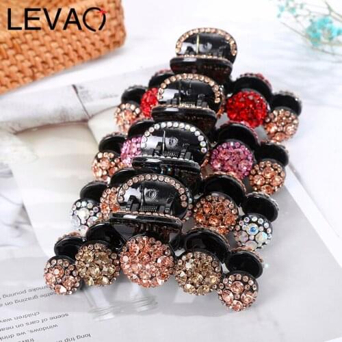 Levao 2021Rhinestone Hair Claws For Woman Fashion Crystal Hair Clip Hairpins Hairgrip Barrettes Hair Accessories Girls Headwear