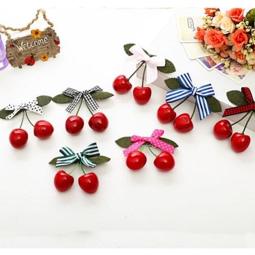 HOT New 1PC Red Cherry Bow Hair Clip for Pinup girls Retro Vintage rockabilly Hair Band hair Accessory