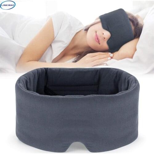 Linkway 100% Handmade Cotton Sleeping Mask Blackout-Comfortable And Breathable Eye Mask, Suitable For Sleeping--Dark Grey