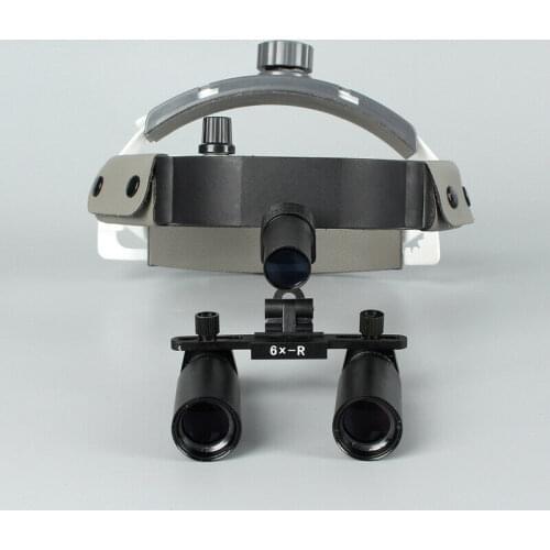 6X420mm Dental Medical Headband Loupes Magnifier LED Illuminated Binocular Surgical Operation Magnifying Glass with Aluminum Box