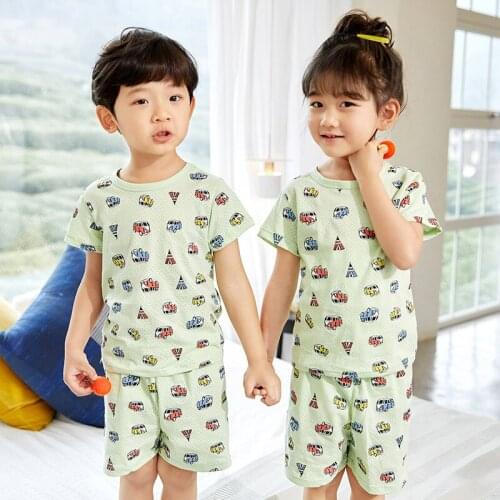 Little Girl Summer Clothes Cartoon Cute Pajamas Set Children Home Clothing For 2-14 Years Boys Outfits Kids Short Sleeve Shorts
