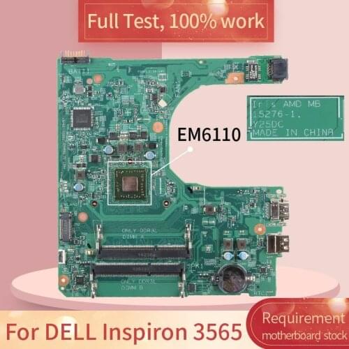 CN-0517DH For DELL Inspiron 3565 15276-1 0517DH EM6110 DDR3 Notebook motherboard Mainboard full test 100% work