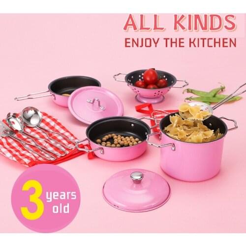 Mini Kitchen Cooking Utensils Steaming Set Play Cooking Games Kitchenware Cognition Learn Childrens Play House Toys