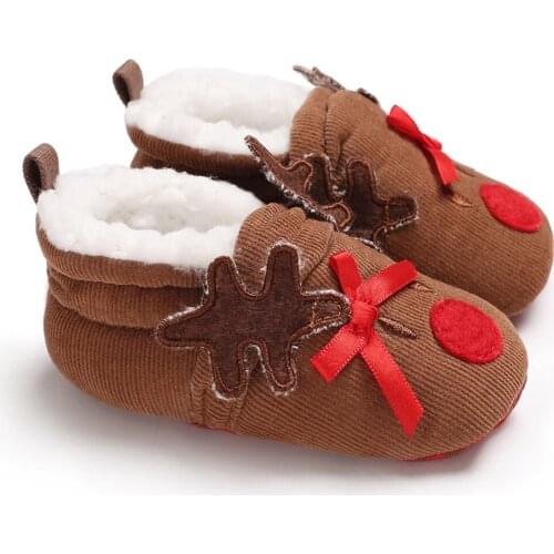 Fashion Baby Boots Soft Sole Anti-Slip Warm Winter Snow Boots Toddler Prewalker Girls Christmas Bootie drop shipping