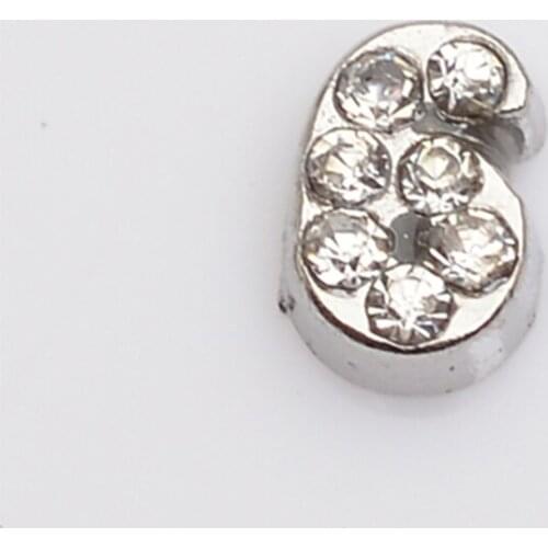 Number 6, Floating charms,Fit floating charm lockets, FC0162-6