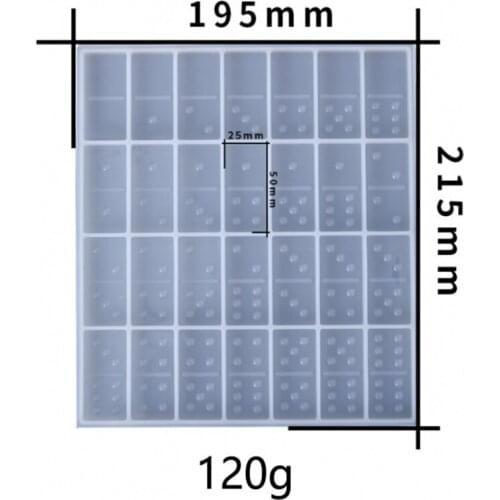 New thickened full-length domino DIY crystal drop mold nine high mirror transparent mold wmj-19