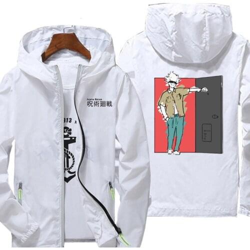 Spring summer 2021 new Jujutsu Kaisen jacket for men and women casual windbreaker zipper thin hooded mens jacket