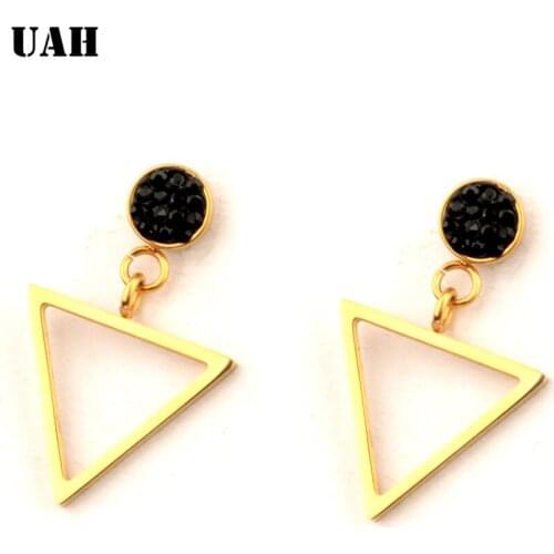 UAH New Fashion Geometric Stud Earrings For Women Round Triangle Design Elegant Earrings For Birthday Wedding Gift Brincos