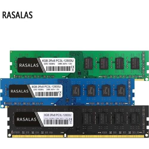 Rasalas Memory Ram DDR3 DDR3L 4G 8G Desktop 1600Mhz 1333 1066 8500 10600 12800 1.35V 1.5V for PC Memoria Ram Oперативная Nамять
