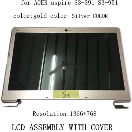 Original For Acer S3 S3-391 S3-951 MS2346 LCD Screen Display assembly B133XTF01.1 B133XW03 1366*768 100% tested Good working