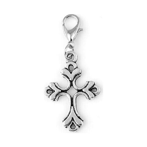 20pcs/lot Cross Pendant Charms With Lobster Clasp For Magnetic Locket Fashion Jewelrys