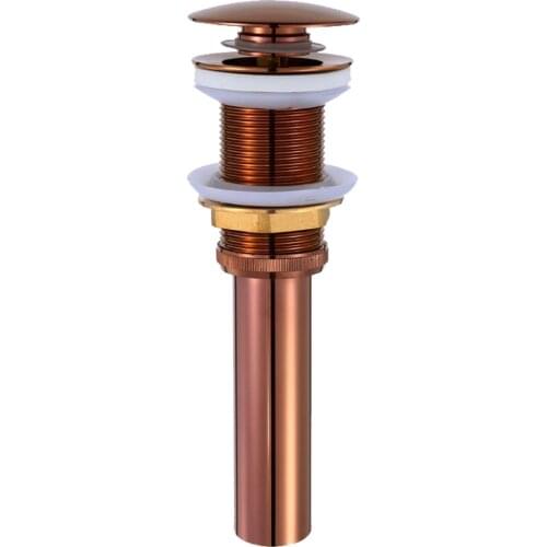 Luxury Rose Gold Brass Bathroom Lavatory Faucet Vessel Vanity Sink Pop Up Drain Stopper Without Overflow Bathroom Accessories