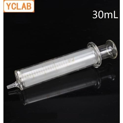YCLAB 30mL Glass Syringe Injector Ink Sampler with Needle Laboratory Chemistry Equipment