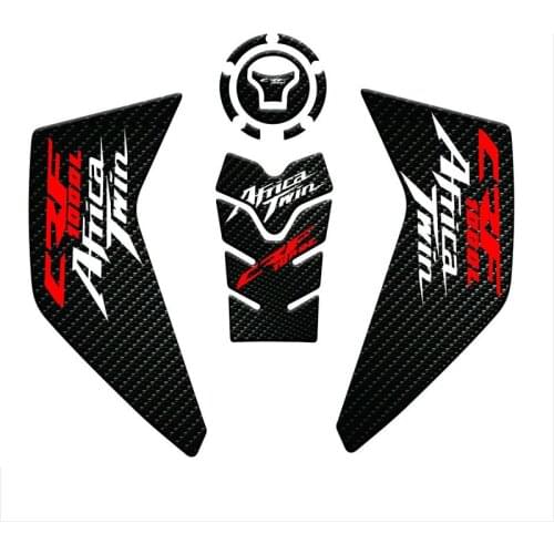 Fiber texture Motorcycle Fuel Tank Pad Cap Decals Gas Cap Sticker For Honda CRF1000L Africa Twin 2016-2020