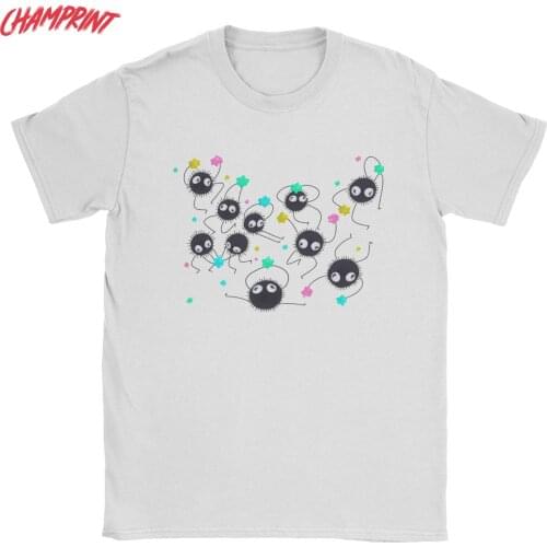 Awesome Soot Sprites My Neighbor Totoro T-Shirt Men Pure Cotton T Shirt Studio Ghibli Anime Short Sleeve Tees Gift Idea Tops