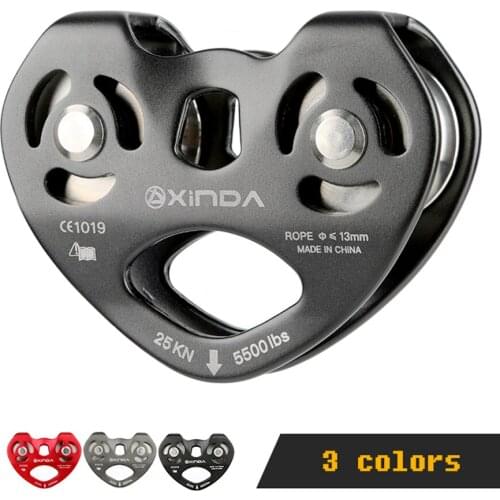 25kN Outdoor Climbing Equipment Rock Cable Trolley Pulley with Ball Bearing Mountaineering Rock Climbing Caving Aloft Rescue