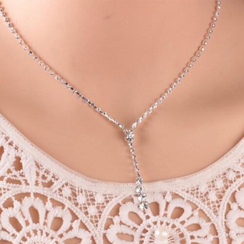 Women Jewelry Set conjunto feminino Necklace + Earrings Women Fashion Wedding Bridal Rhinestone Crystal Necklace Jewelry #125