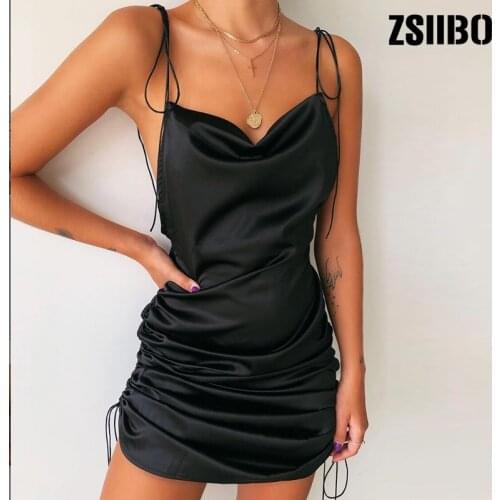 Summer Dress Clothes Vintage Vestidos Spaghetti Strap Backless Sexy Dresses Bottom Length Adjustable Woman Clothing Dropshipping