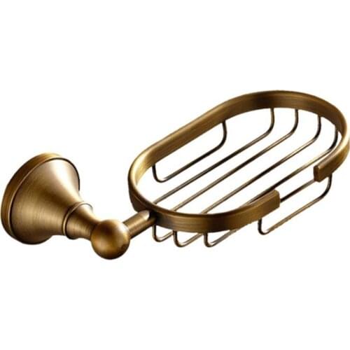 1PC Soap Dishes Wall Mounted Soap Holder Antique Brass Soap Basket Dish for WC Bathroom Accessories Bronze Bath Soap Holder