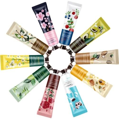 10 packs of hand cream moisturizing, moisturizing, anti-drying, autumn and winter floral and fruity set film