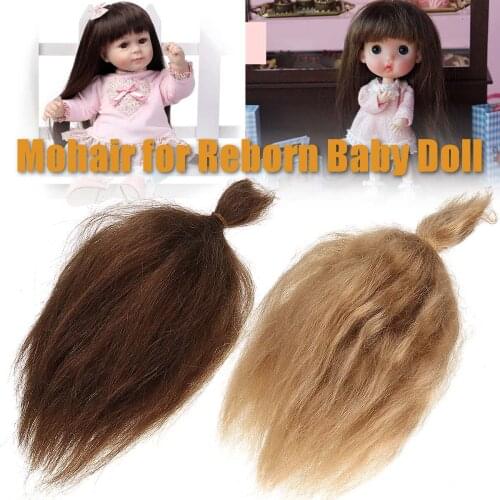 15g Brown Gold 100% Pure Natural Mohair Doll Hair 6 Inch For Children Baby Dolls Angora Goat Wig Doll Toy Accessories Fashion