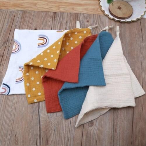 5 Pcs/Lot Baby Towels Muslin Cloth Hand Face Wipes Saliva Bib Handkerchief Gauze Cotton Boys Girls Washcloth